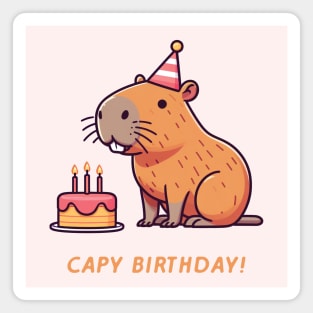 Cappy Capy Birthday Capybara Magnet